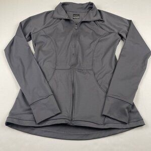 Skora Full Zip Athletic Jacket Woman's M Gray Long Sleeve Thumb Holes Running